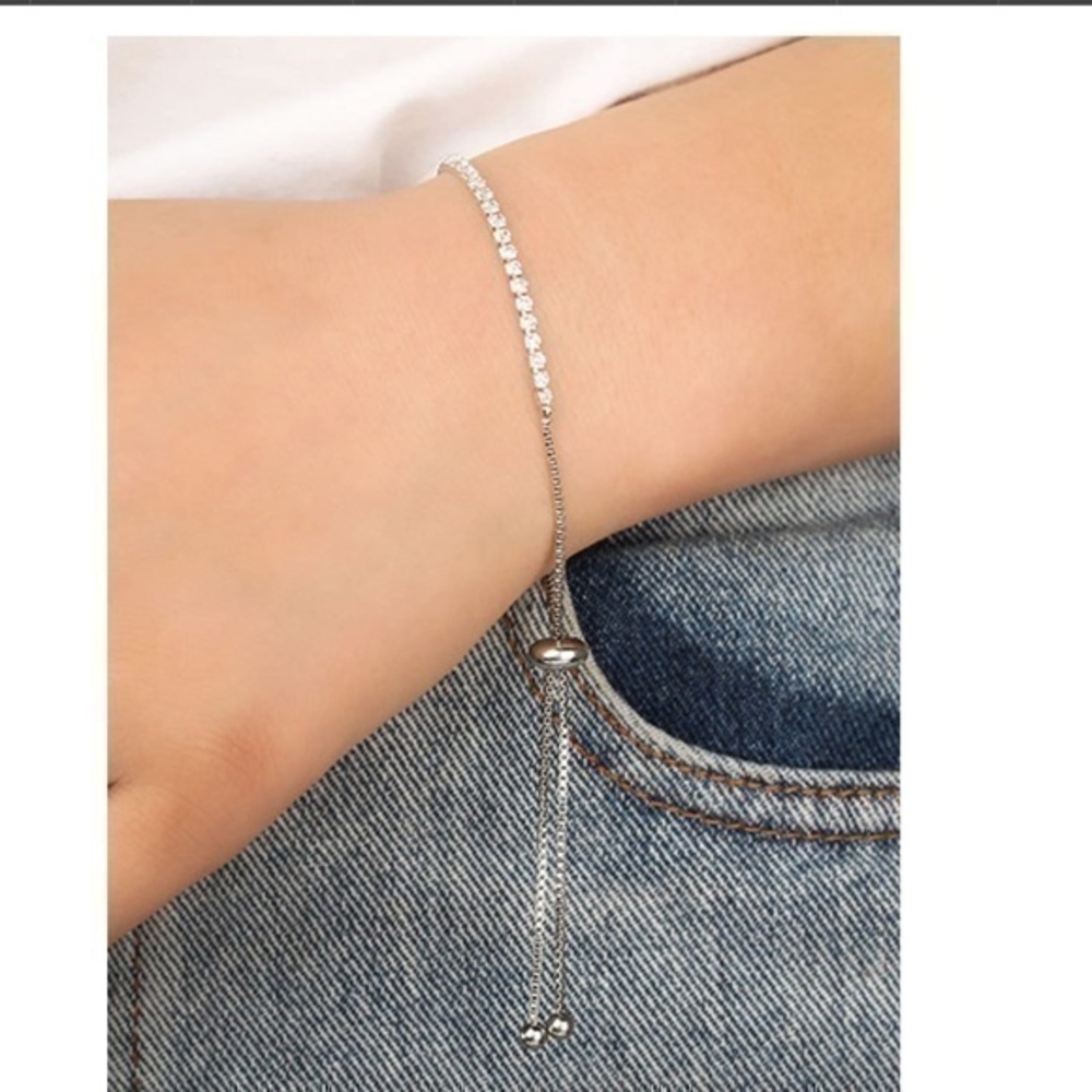 💋 Rhinestone Decor Link Bracelet 1pc